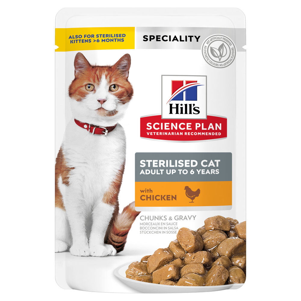 Hill's - Sachet Repas Science Plan Sterilised Cat pour Chat St&eacute;rilis&eacute; au Poulet - 85g Image num&eacute;ro 1