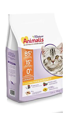 Animalis Nature - Croquettes Urinary à la Volaille pour Chat - 4Kg