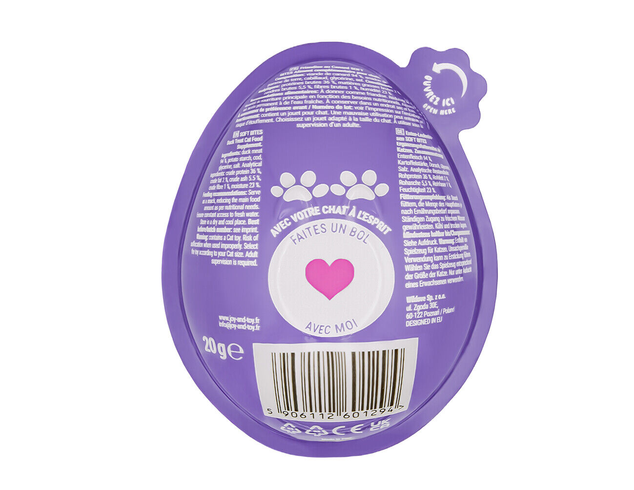 Joy & Toy - &OElig;uf Surprise Snack Bouch&eacute;es de Canard + Jouet - 20g Image num&eacute;ro 2