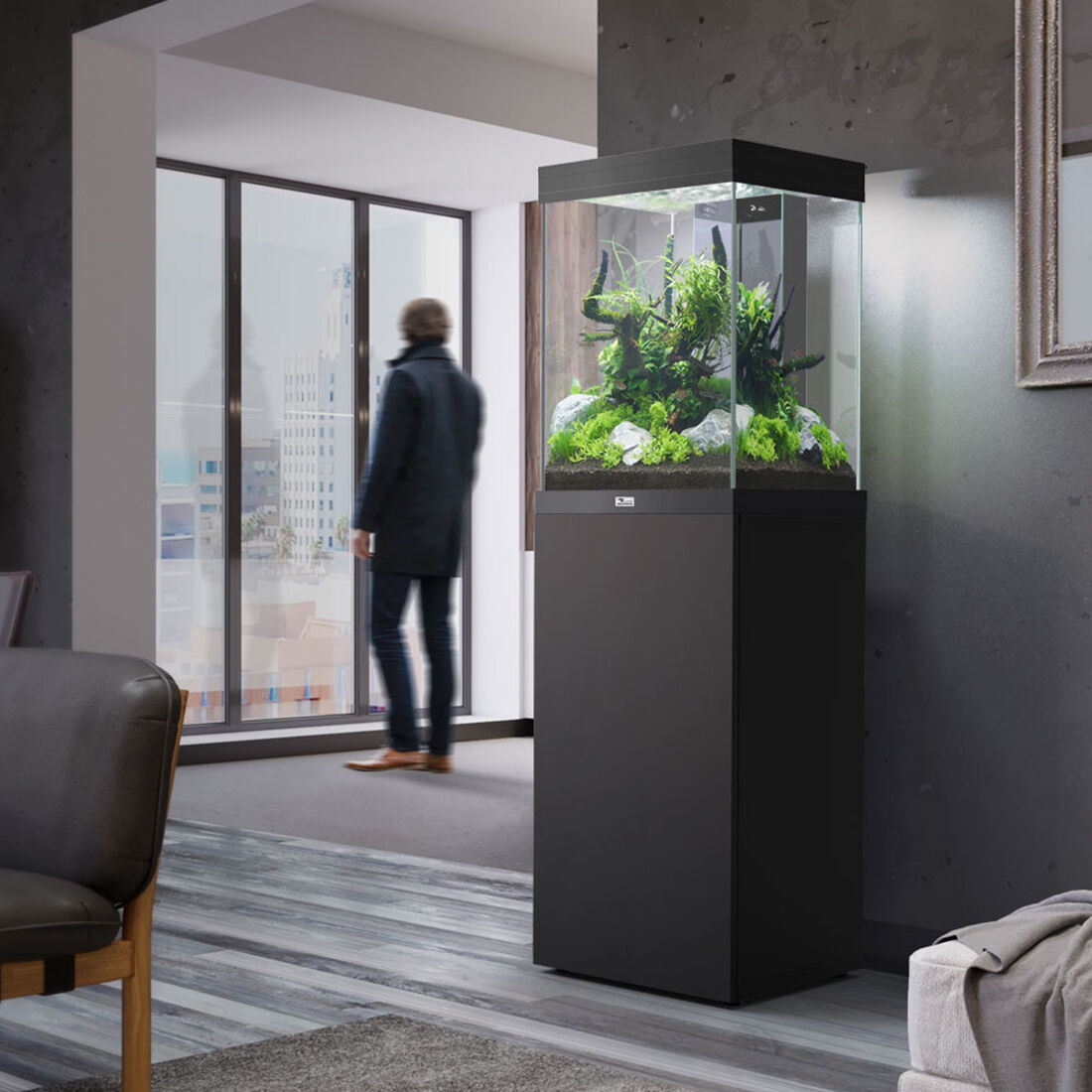 Aquatlantis - Aquarium + Meuble Led &eacute;quip&eacute; AQUA TOWER 96 Noir - 96L Image num&eacute;ro 3