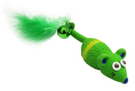 Anka - Jouet Souris Verte Grelot + Plume - 11cm
