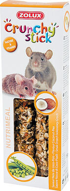 Zolux - Friandises Crunchy Stick Noix de Coco et Petits Pois pour Rat et Souris - 115g