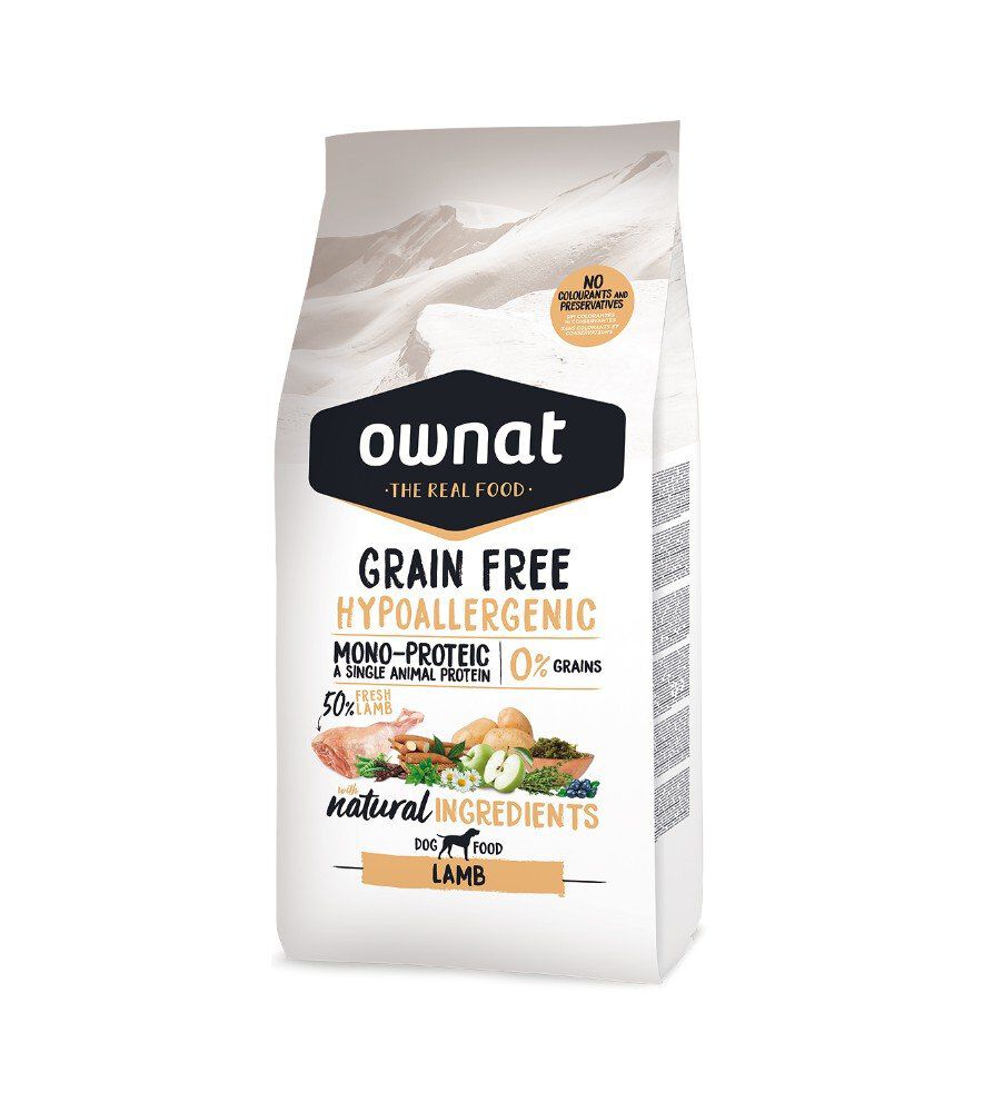 Ownat - Croquettes Grain Free Hypoallergenic Agneau pour Chiens - 3Kg Image num&eacute;ro 1