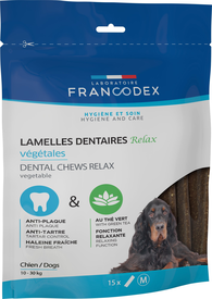 Francodex - Lamelles Dentaires RELAX à Mâcher pour Chiens Moyens - x15