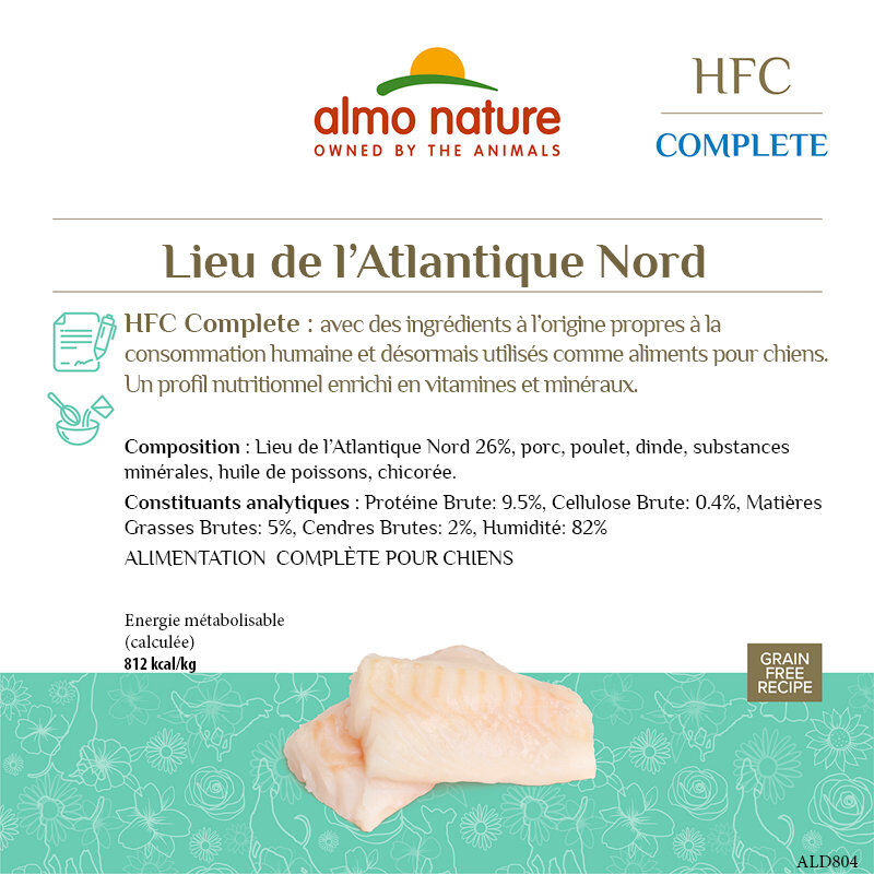 Almo Nature - P&acirc;t&eacute;e en Barquette HFC Morue pour Chiens - 85g Image num&eacute;ro 2