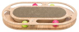 Trixie - Griffoir carton avec jouet catnip en bois - 46 x 4 x 25 cm