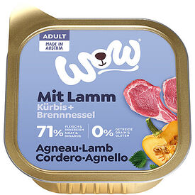 Wow - Repas Complet Naturel à l'Agneau pour Chien Adultes