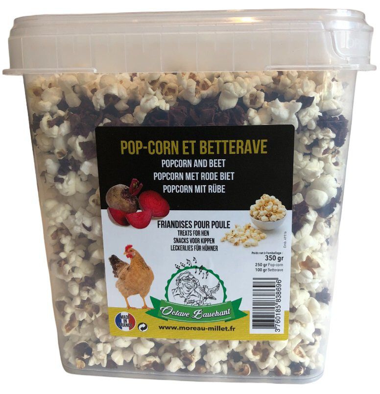 Octave Bauchant - Friandises Pop-corn Betterave pour Poules - 350g Image num&eacute;ro 1