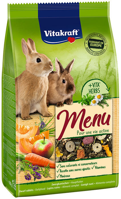 Vitakraft - Sachets Fra&icirc;cheur Premium Menu Vital pour Lapins Nains - 800g Image num&eacute;ro 1