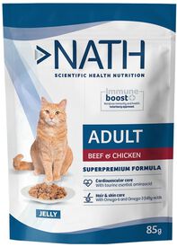 Nath - Pâtée Jelly Immune boost+ Boeuf et Poulet pour Chats - 85G