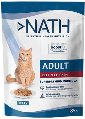 Nath - Pâtée Jelly Immune boost+ Boeuf et Poulet pour Chats - 85G