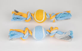 Corde + Balle Tennis pour Petit Chien - 19cm