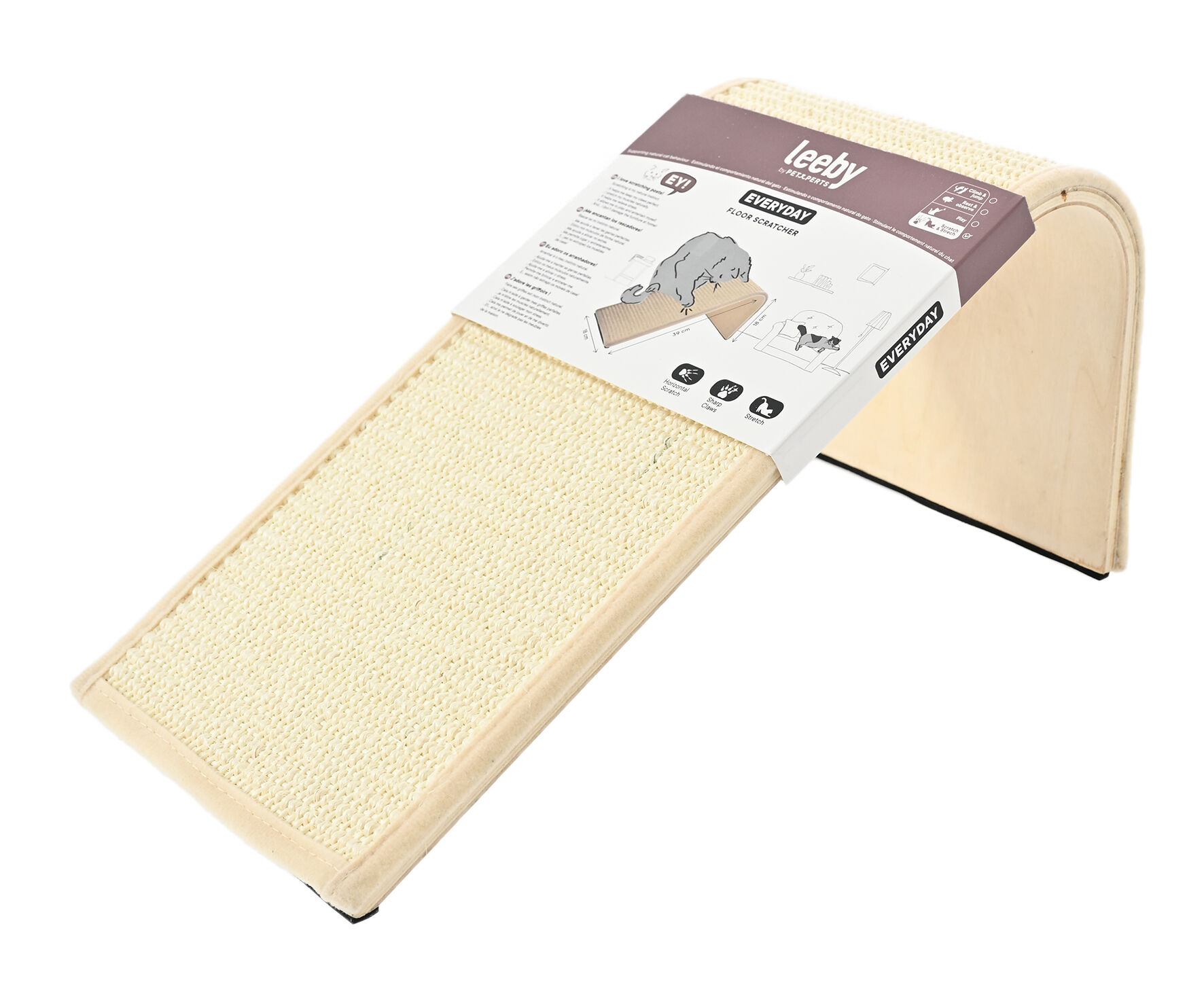 Leeby - Griffoir Oblique Beige pour Chats - 39x18x18cm Image num&eacute;ro 2