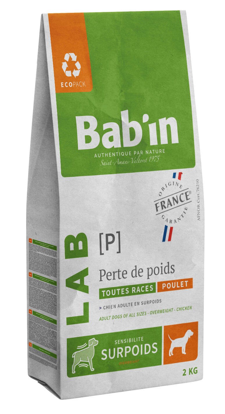 Bab'in - Croquettes V&eacute;t&eacute;rinaires LAB Perte de Poids pour Chiens Medium & Maxi - 2kg Image num&eacute;ro 1