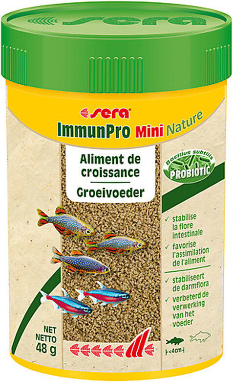 Sera - Aliment de Croissance ImmunPro Mini Nature pour Poissons d'Ornement - 100ml/48g image number null