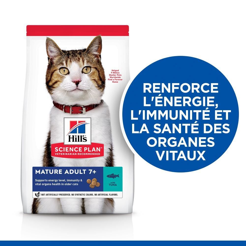 Hill's Science Plan - Mature Adult Croquettes Pour Chat Ag&eacute; Au Thon  -  1,5kg Image num&eacute;ro 2