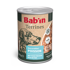Bab'in - Terrine Adulte Poisson pour Chiens - 400g