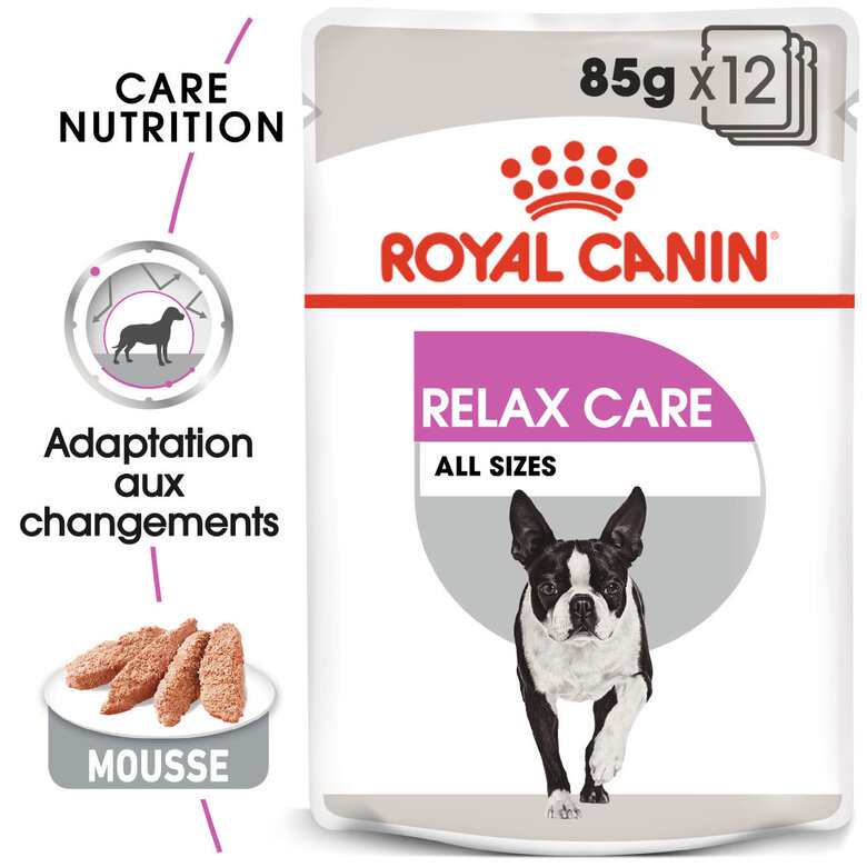 Royal Canin - Pâtée en Mousse RELAX CARE CHIEN TOUTE TAILLE - 12x85g Image numéro 1 Royal Canin - Pâtée en Mousse RELAX CARE CHIEN TOUTE TAILLE - 12x85g Image numéro 1