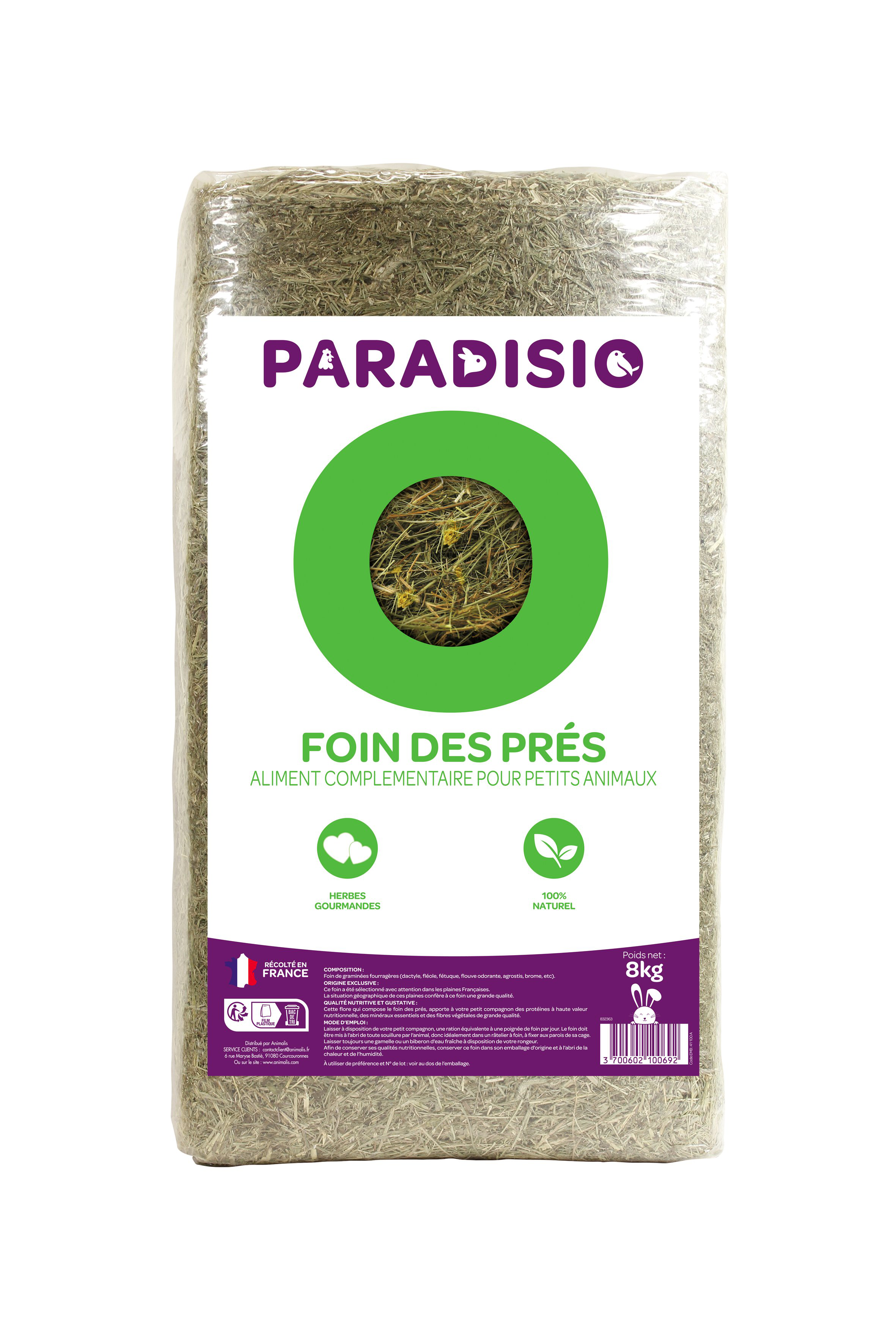 Paradisio - Foin des Pr&eacute;s pour Rongeurs - 8Kg Image num&eacute;ro 1
