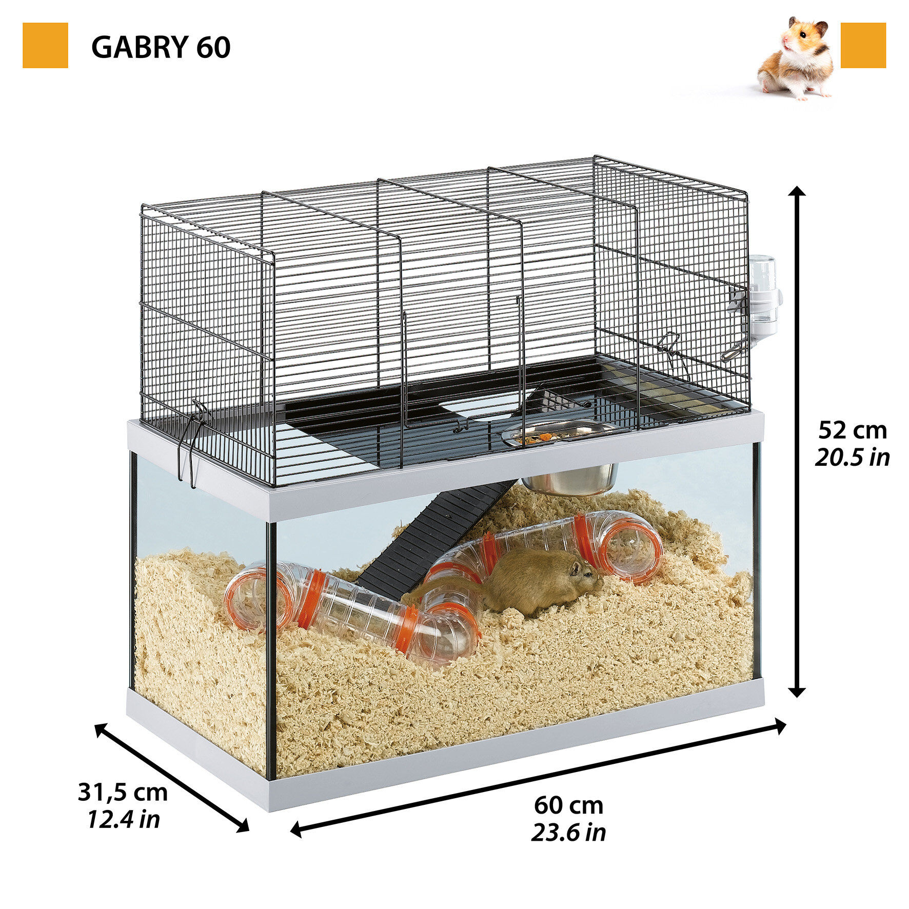 Ferplast - Cage Gabry 60 pour Rongeurs - 31x60x52cm Image num&eacute;ro 1