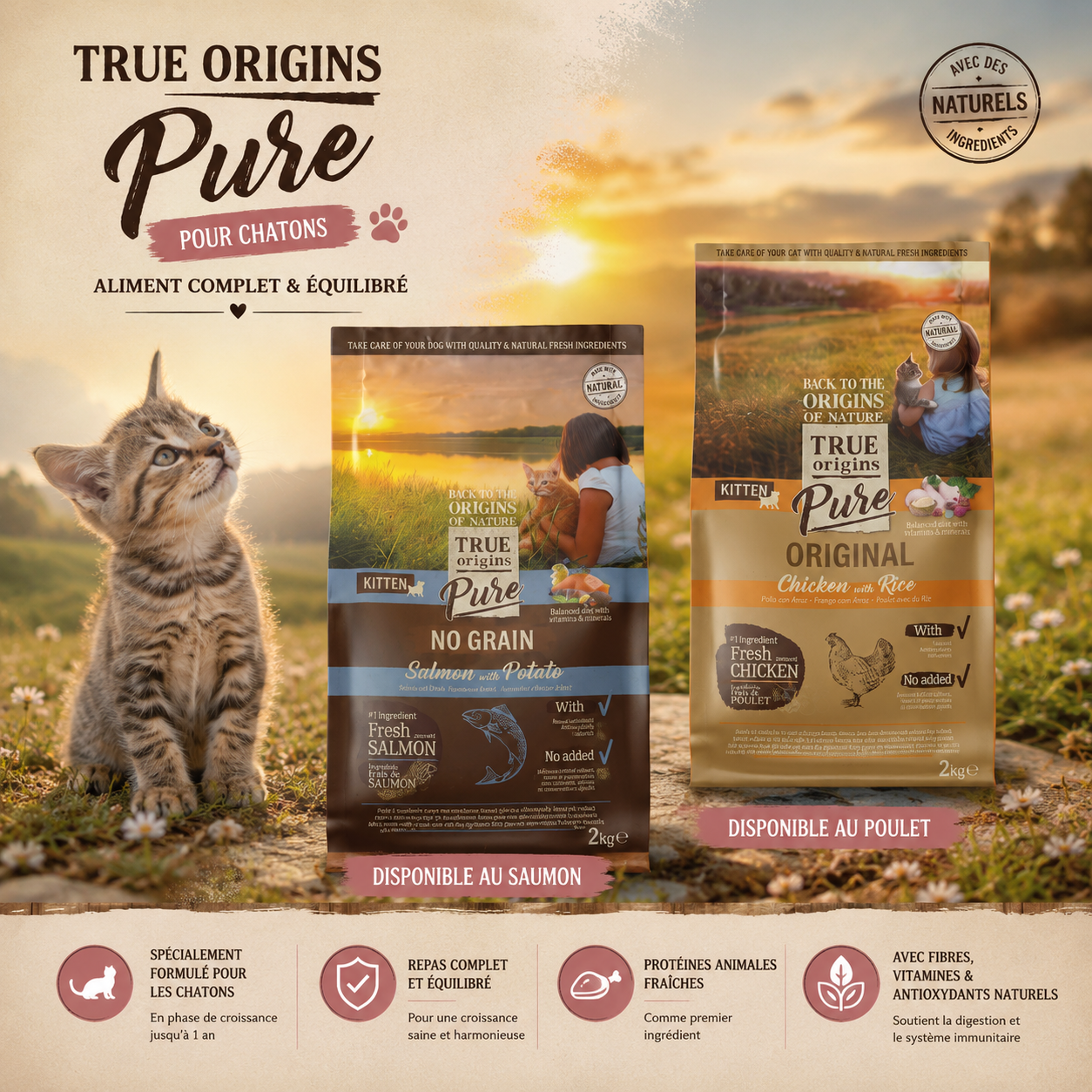 True Origins Pure - Croquettes au Poulet pour Chaton - 2kg Image num&eacute;ro 4