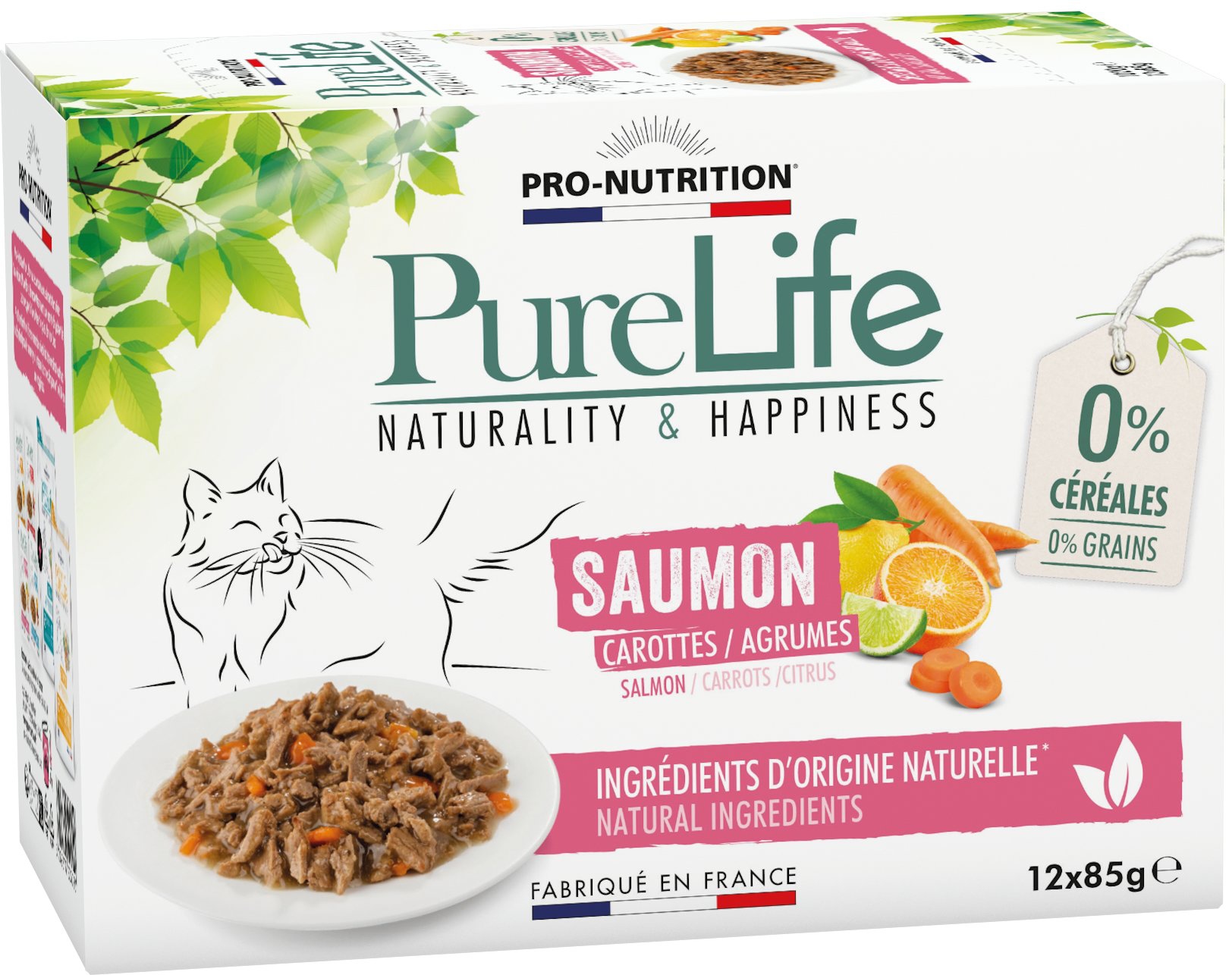 Flatazor - Pochons PURELIFE Effil&eacute;s en Sauce au Saumon pour Chat - 12x85g Image num&eacute;ro 1