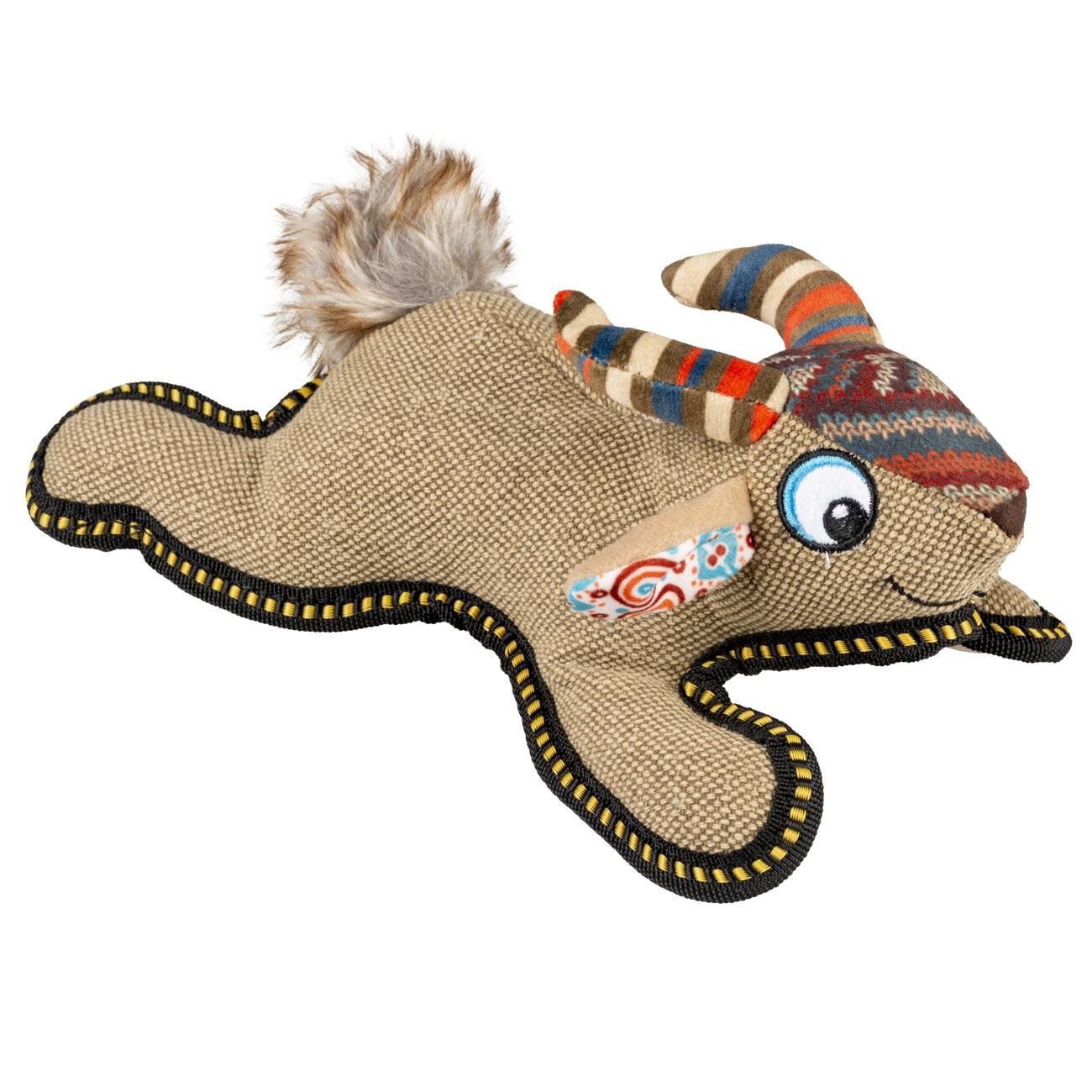 Duvoplus - Jouet Canvas Ch&egrave;vre Brun pour Chiens - 27x15x10cm Image num&eacute;ro 1