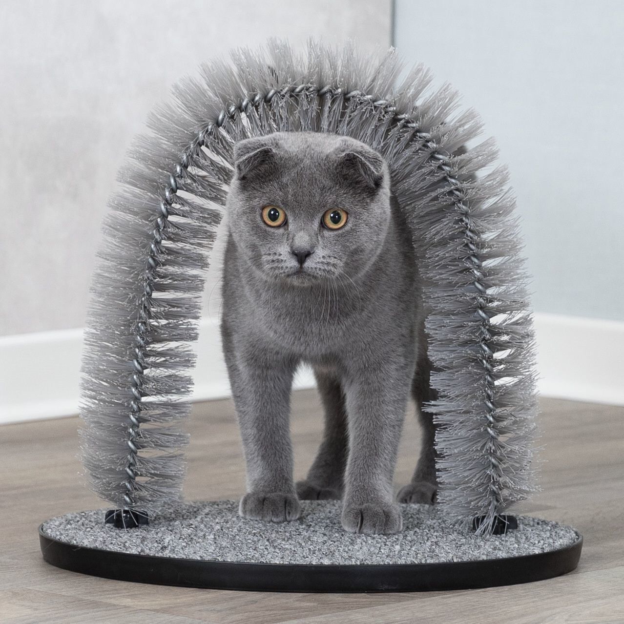 Trixie - Arc de Massage et de Soins du Pelage Gris pour Chat - 36&times;33cm Image num&eacute;ro 3