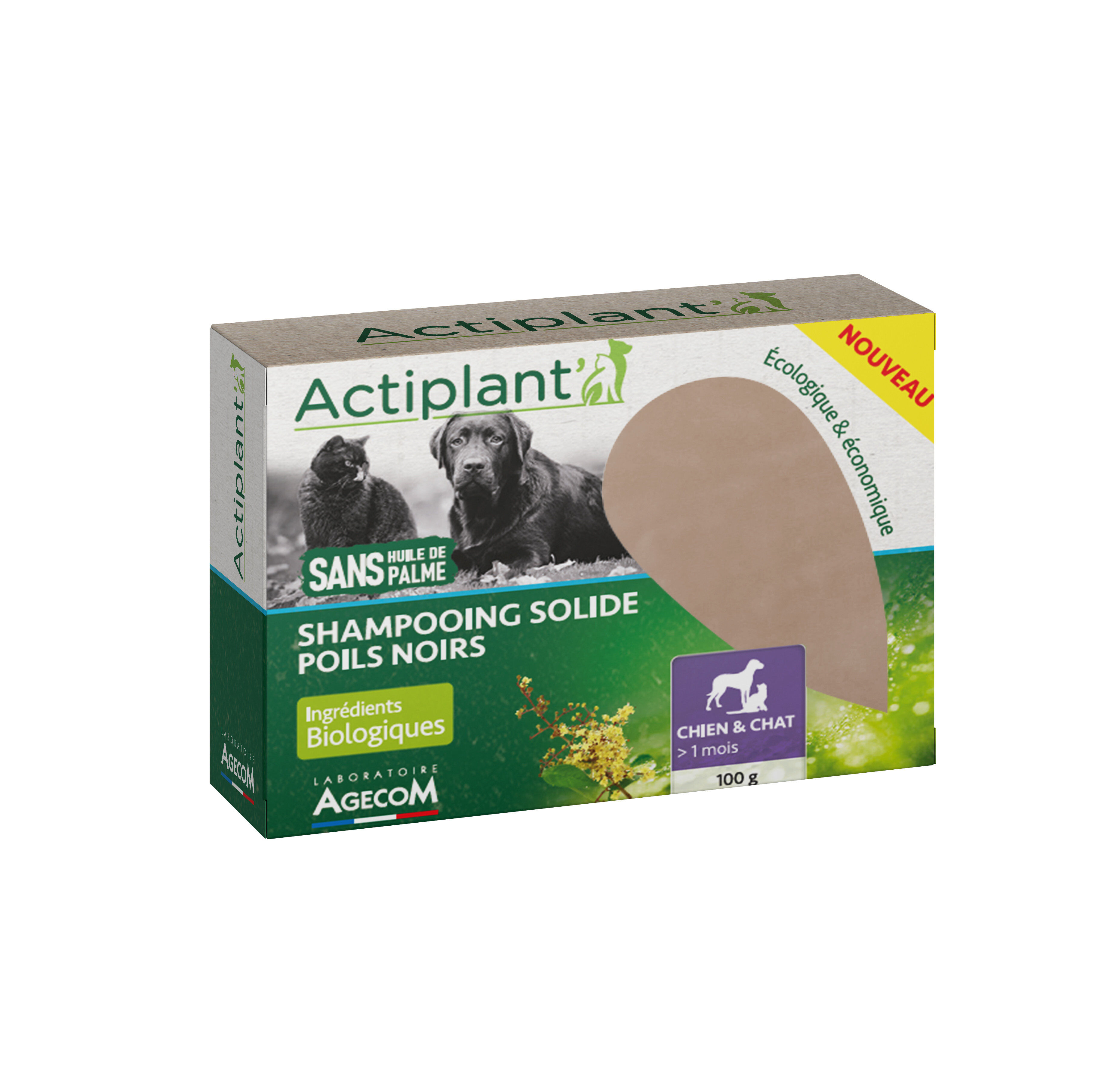 ActiPlant' - Shampoing Solide Poils Noirs pour Chien et Chat - 100g Image num&eacute;ro 1