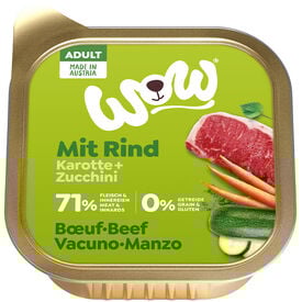 Wow - Repas Complet Naturel au Boeuf pour Chien Adultes
