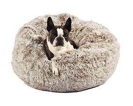 Bobby - Coussin Donut Fourrure Gris pour Chien et Chat - S