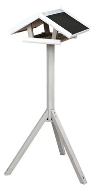Trixie - natura mangeoire oiseaux avec pied, en pin, 46 × 22 × 44 cm/1,15 m, gris/blanc