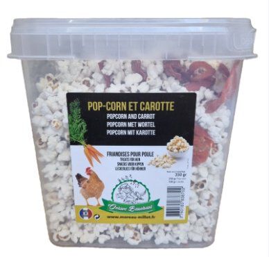 Octave Bauchant - Friandises Pop-corn et Carotte pour Poules - 350g Image num&eacute;ro 1