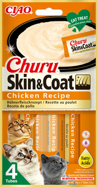 Inaba - Friandises Churu Skin&Coat Recette Poulet pour Chats - 4x14g