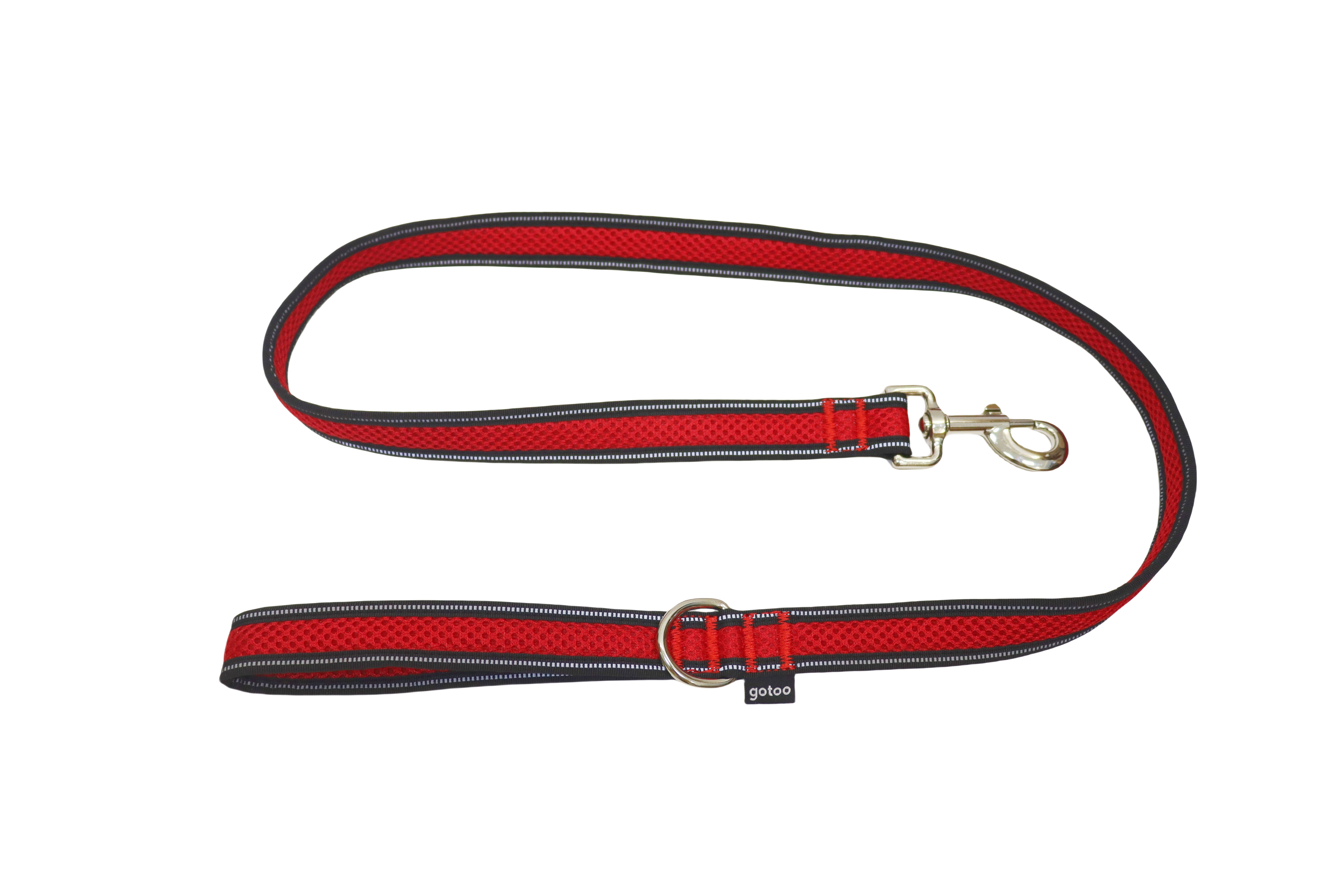 Gotoo - Laisse en Mesh 120cm pour Chien - Rouge Image num&eacute;ro 1