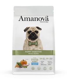 Amanova - Croquettes Puppy Digestive sans Céréales au Lapin pour Chiots - 2Kg