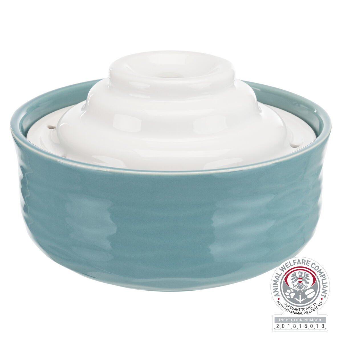 Trixie - Fontaine &agrave; Boire Vital Falls en C&eacute;ramique p&eacute;trole/blanc - 1.5 l / 22 x 13 cm Image num&eacute;ro 1