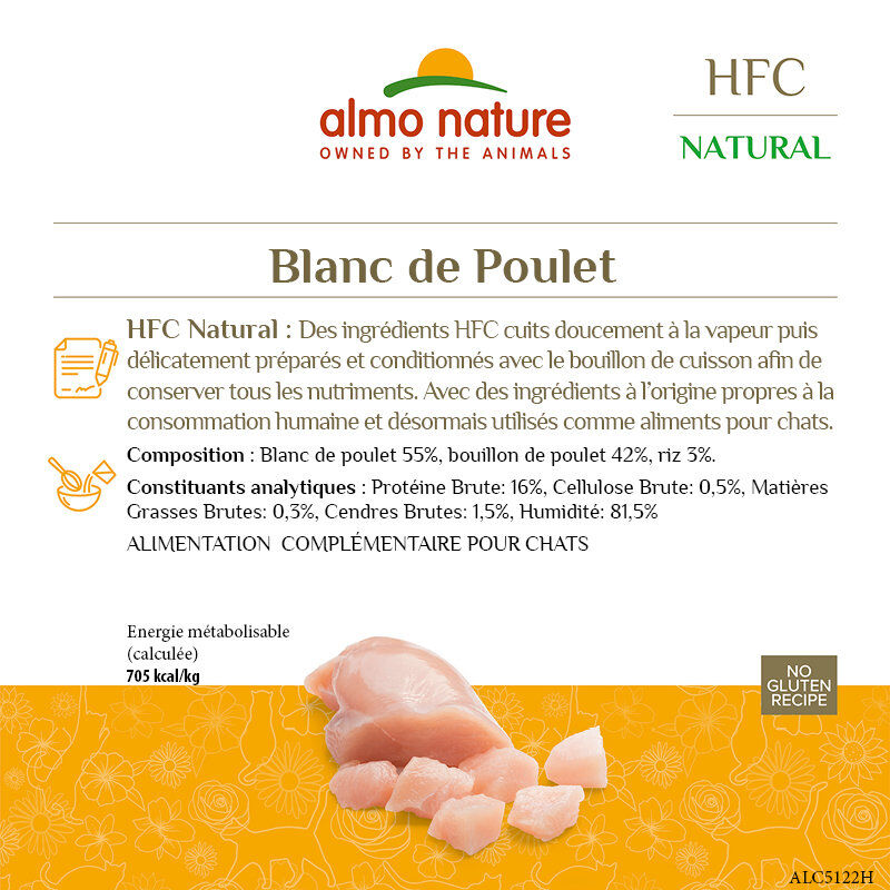 Almo Nature - P&acirc;t&eacute;e en Bo&icirc;te HFC Natural Blanc de Poulet pour Chat - 150g Image num&eacute;ro 3