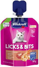 Vitakraft - Friandises Lick & Bits Crevette & Tomate pour Chats - 60g
