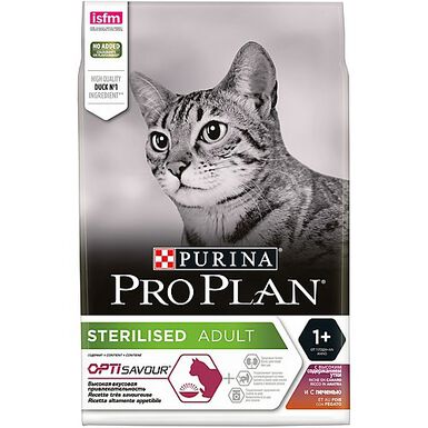 Pro Plan - Croquettes OPTISAVOUR Sterilised au Canard et au Foie pour Chat Adulte Stérilisé - 3Kg