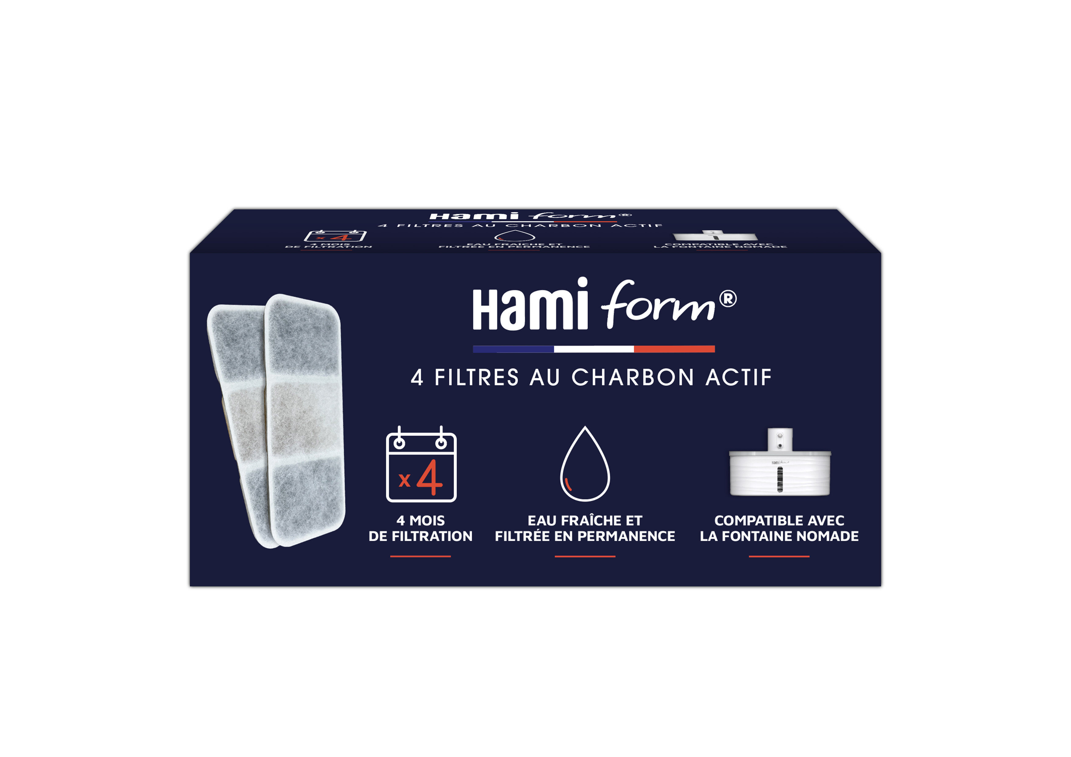 Hamiform - Filtres au Charbon Actif pour Fontaine Nomade 2,5L - x4 Image num&eacute;ro 1