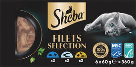 Sheba - Filets S&eacute;lection Poulet et Poissons pour Chats - 6x60g