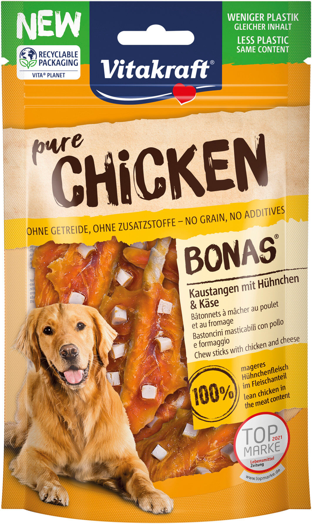 Vitakraft - Friandises Pure Bonas Filets Poulet et Fromage pour Chiens - 80g Image num&eacute;ro 1