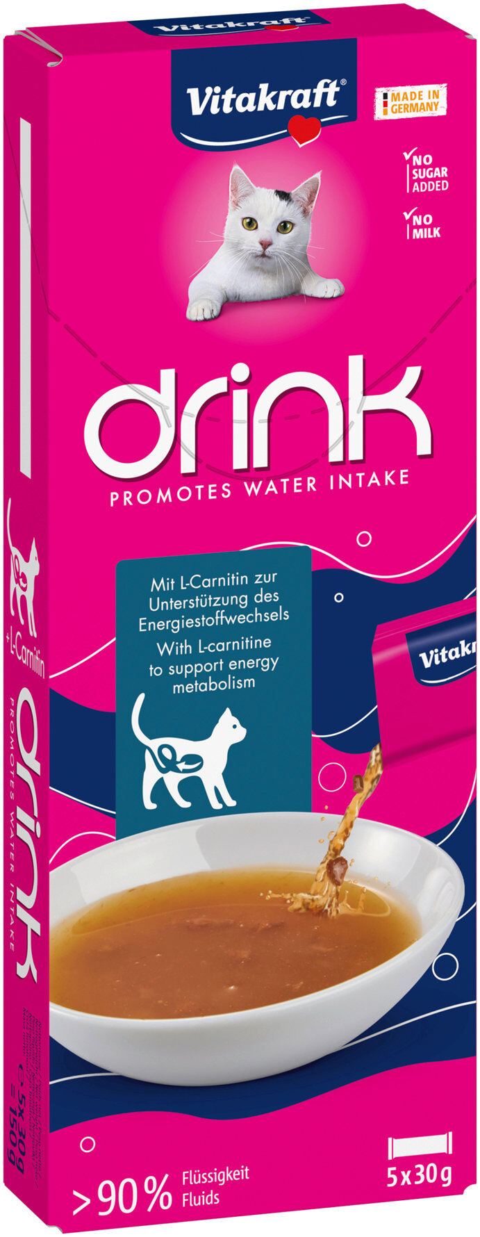 Vitakraft - Friandise Drink au Saumon + L-Carnitine pour Chats - 5x30g Image num&eacute;ro 1
