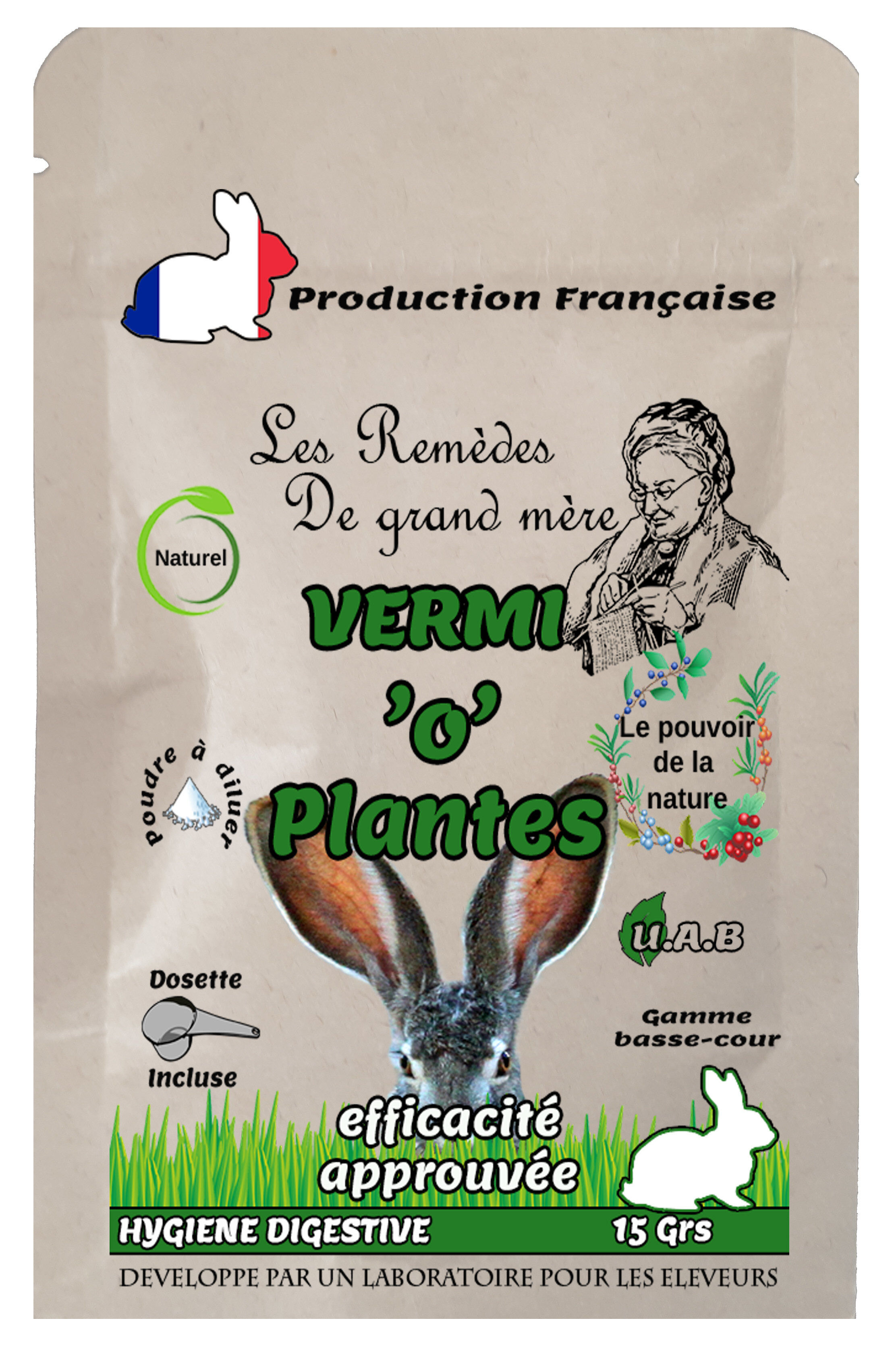 Animalgeo - Sachet Vermifuge Naturel Vermi 'O' Plantes pour Lapins - 15g Image num&eacute;ro 1