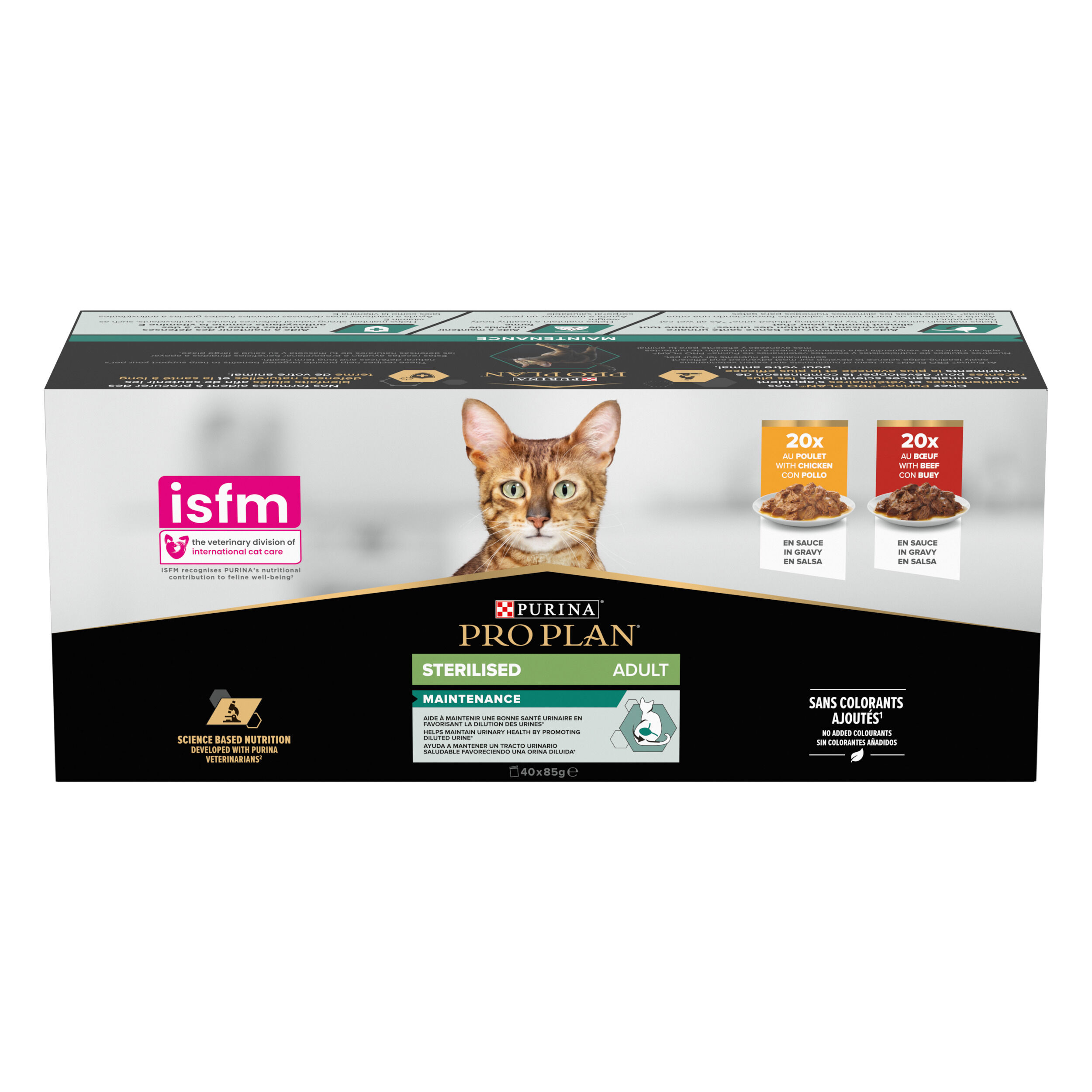Pro Plan - Pochons Adulte St&eacute;rilis&eacute; Boeuf Poulet pour Chats - 40x85g Image num&eacute;ro 1