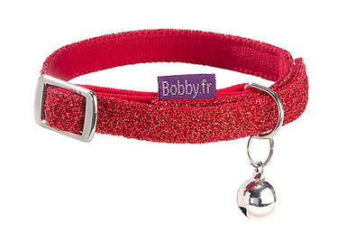 Bobby - Collier Disco Rouge pour Chat - XS