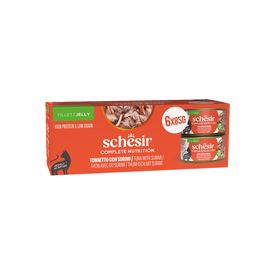 Schesir - P&acirc;t&eacute;e Complete Nutrition en Gel&eacute;e Thon avec Surimi pour Chats - 6x85g