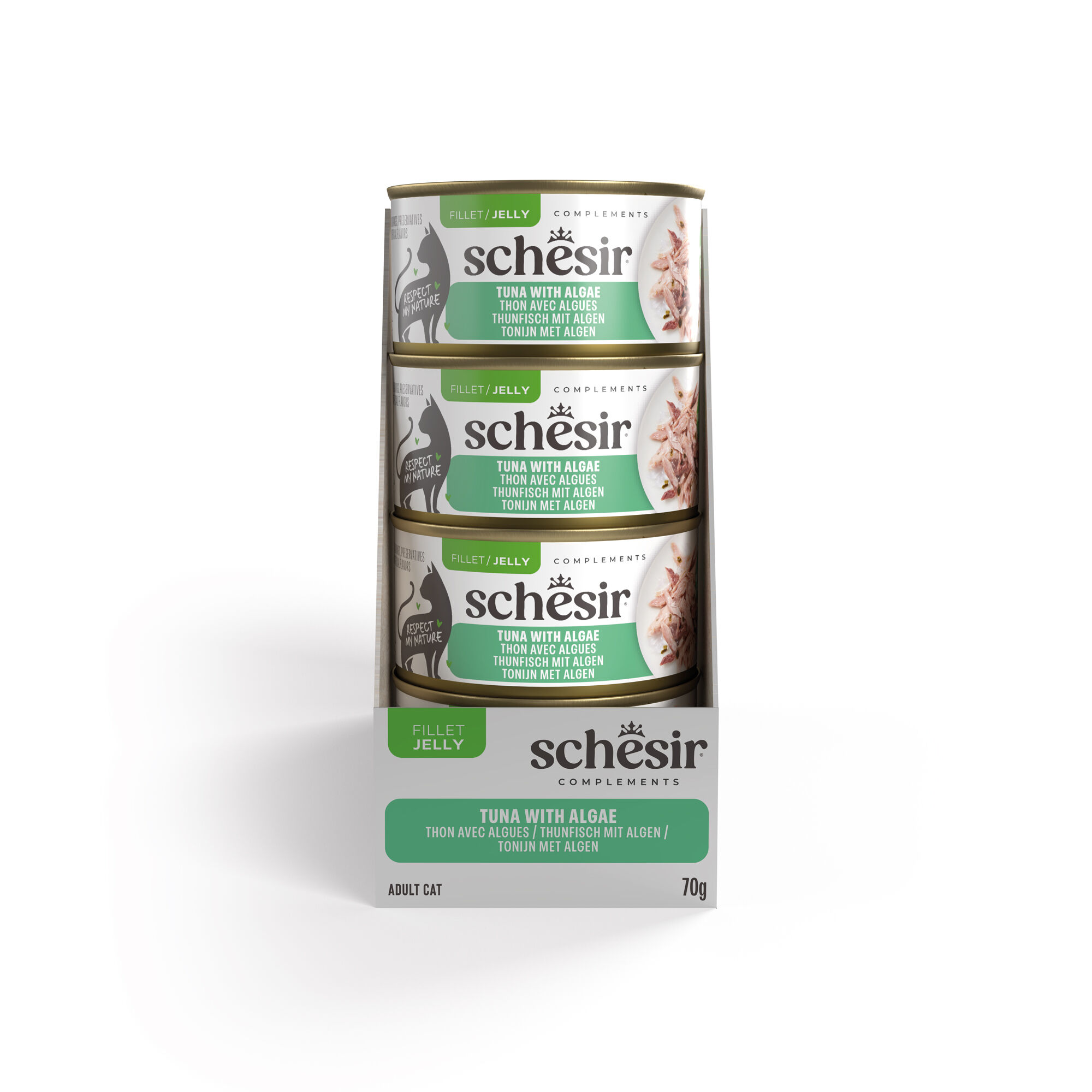 Schesir - P&acirc;t&eacute;e en Gel&eacute;e au Thon et Algues pour Chats - 70g Image num&eacute;ro 4