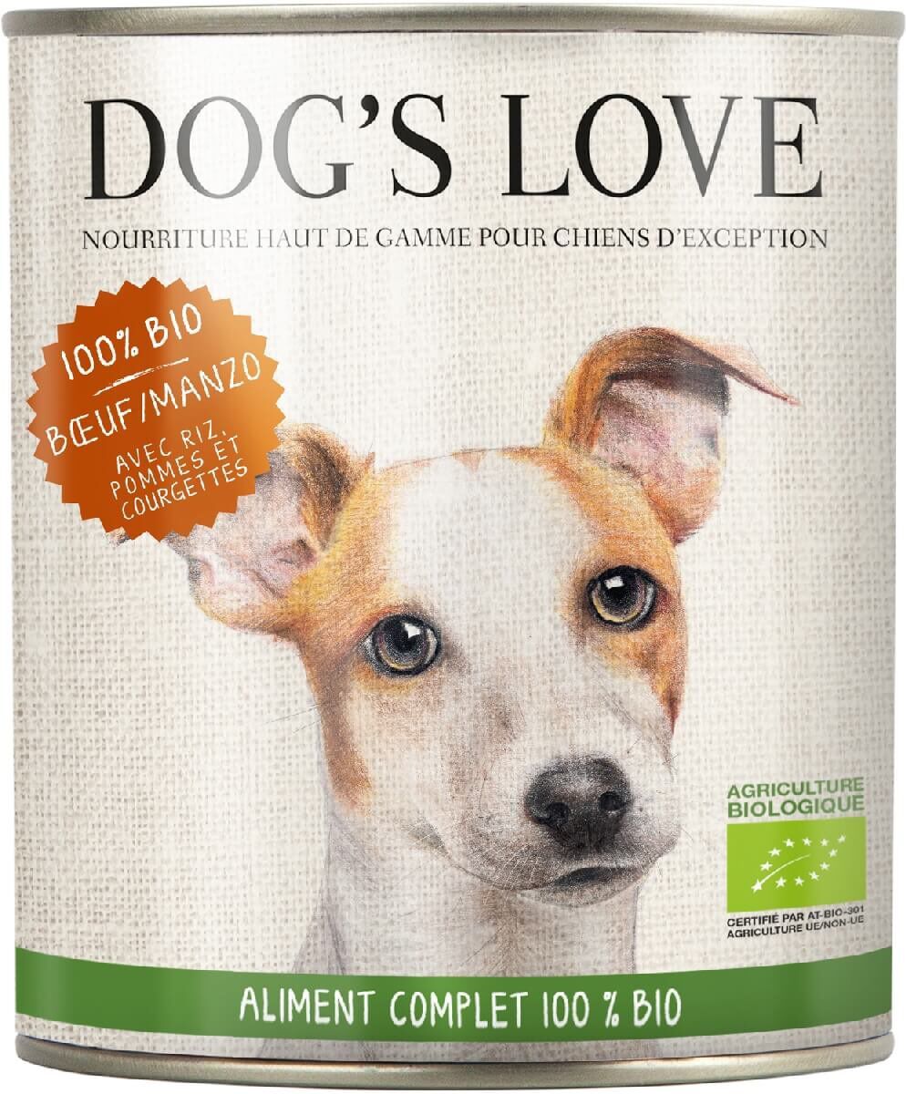 Dog's Love - P&acirc;t&eacute;e Boite 100% BIO au B&oelig;uf pour Chiens - 200g Image num&eacute;ro 1